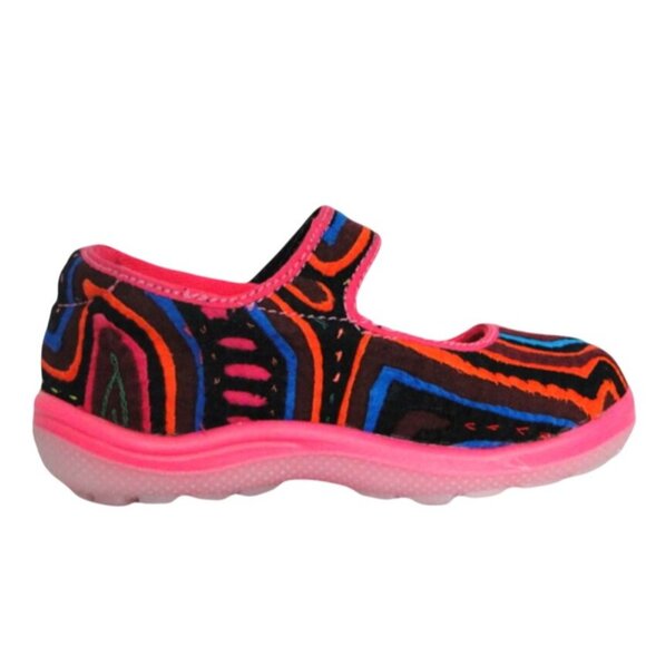 Motalas Girls Pink Tribal Print Mary Jane Handmade Baby Mafalda Shoes Size 30 - Picture 3 of 16